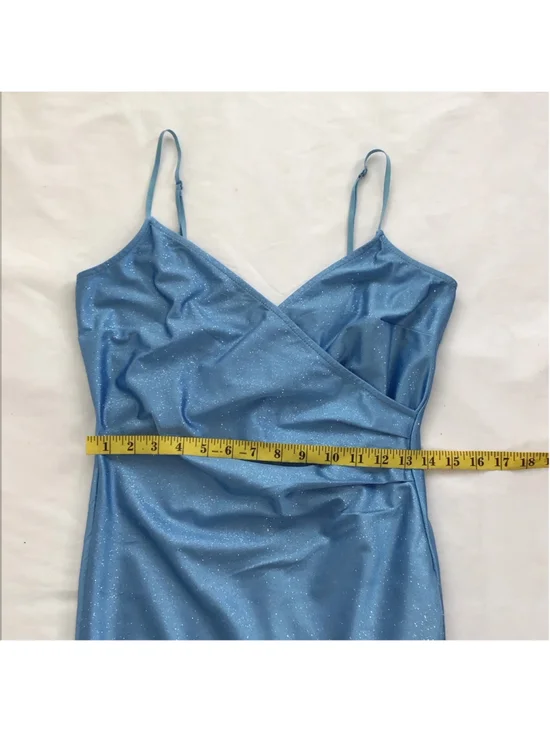 Honey and Rosi Women Elegant Blue Sparkle Asymmetrical Dress M - Picture 10 of 12